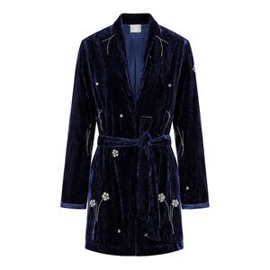 Forte Forte Women Embroidered Velvet Kimono With Belt